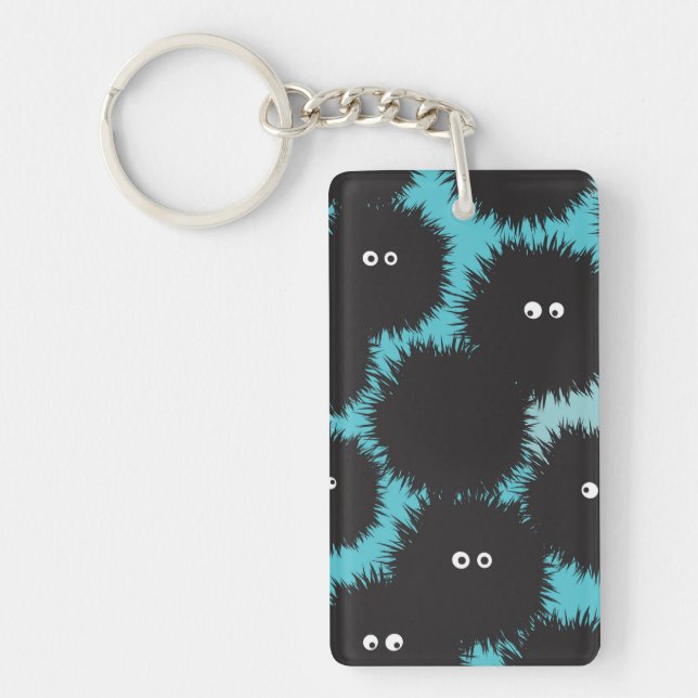Porte-clefs Amusant monstres noirs moelleux (Devant)