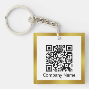Porte-clefs Analyser QR Code Gold et White Business