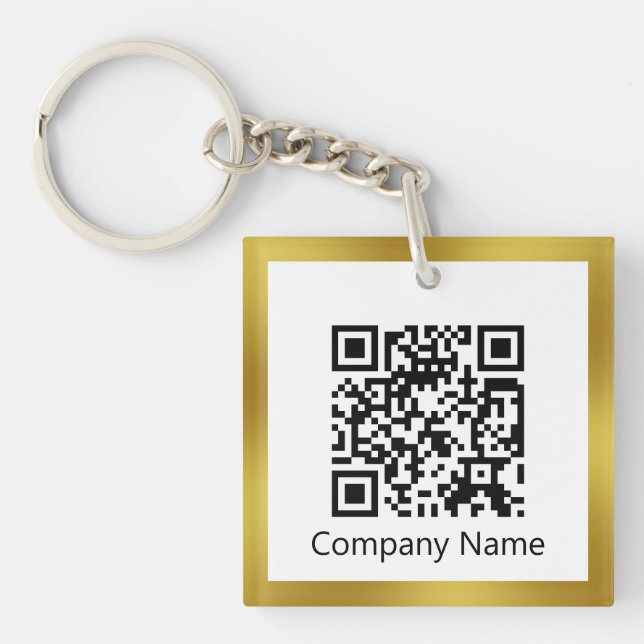 Porte-clefs Analyser QR Code Gold et White Business (Devant)