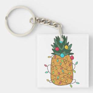 Porte-clefs Ananas de Noël tropical