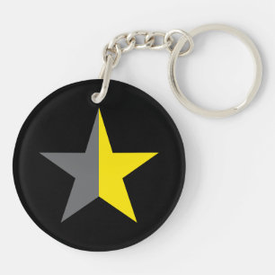 Porte-clefs Ancap star Anarchocapitalisme drapeau jaune et noi