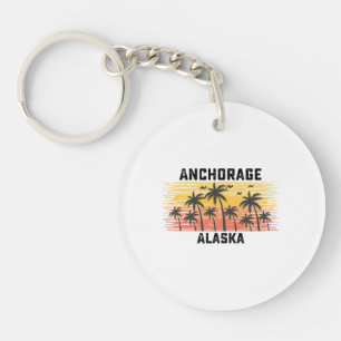 Porte-clefs Anchorage Alaska Summer Retro Vacances Vintages