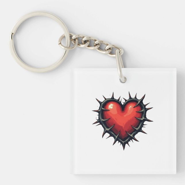Porte-clefs Ancien Coeur de l'école et épines porte - clés de  (Devant)