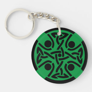 Porte-clefs Ancienne Croix Celtique à Entrelacs d'Art Fin