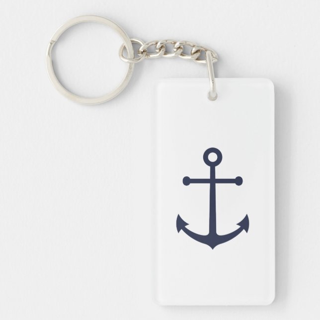 Porte-clefs Ancre bleue marine (Devant)