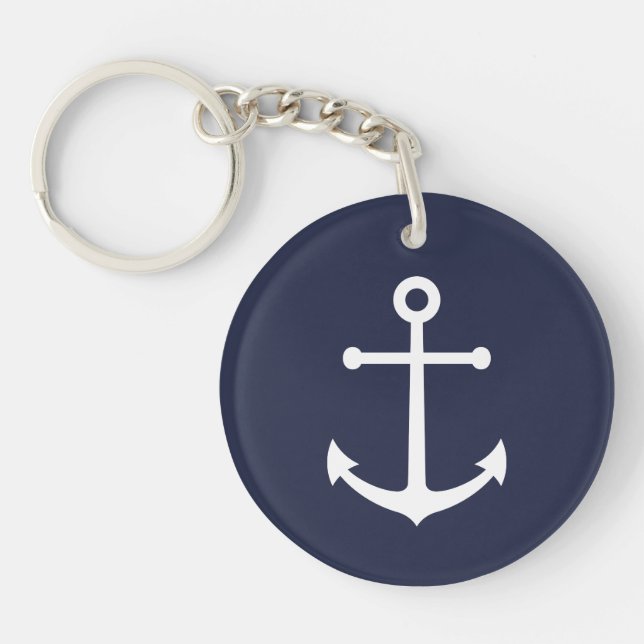 Porte-clefs Ancre bleue marine (Devant)