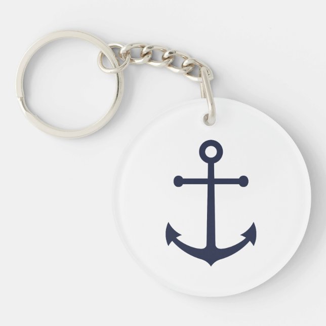 Porte-clefs Ancre bleue marine (Devant)