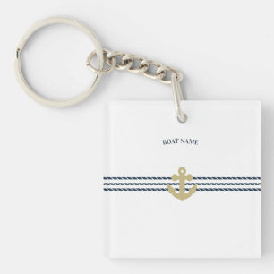 Porte-clefs Ancre de bateau nautique, corde
