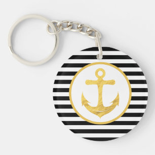 Porte-clefs Ancre et bandes Thème nautique PORTE - CLÉ