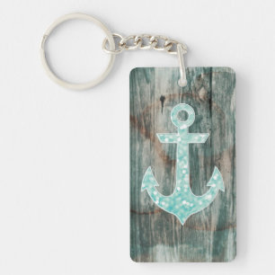 Porte-clefs Ancre nautique de parties scintillantes de Bokeh