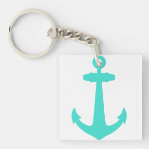 Porte-clefs Ancre nautique de turquoise