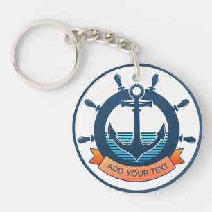 Porte-clefs Ancre nautique personnalisée et vacances pour amat