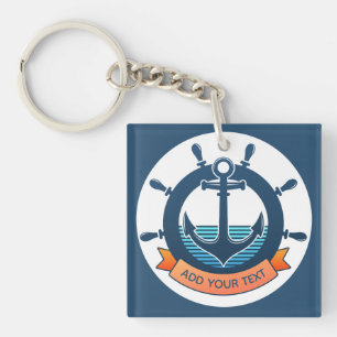 Porte-clefs Ancre nautique personnalisée et vacances pour amat