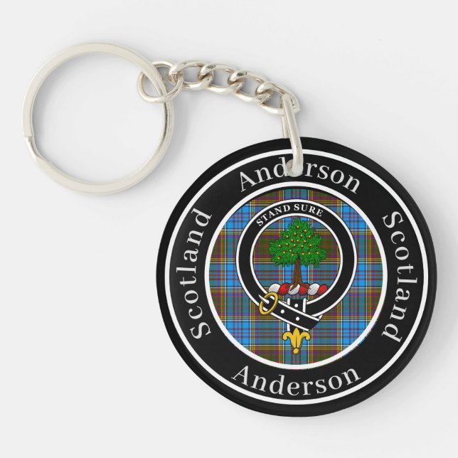 Porte-clefs Anderson Clan Badge & Tartan Acrylique (Devant)
