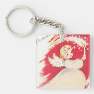 Porte-clefs Ange de mod de la belle moitié du siècle vintage
