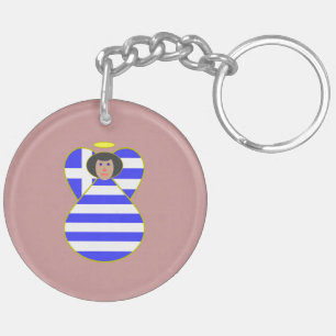 Porte-clefs Ange grec avec cheveux noirs