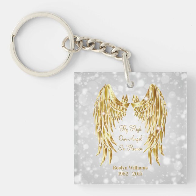 Porte-clefs Ange Wings Memorial Perte de Loved One Photo (Devant)