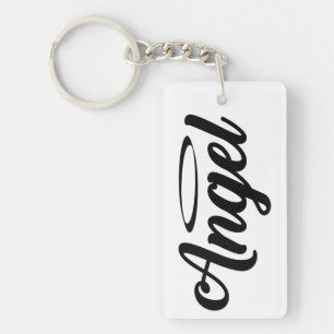 Porte-clefs Angel Art Cool Texte Graphique Mot Texte Art Cute