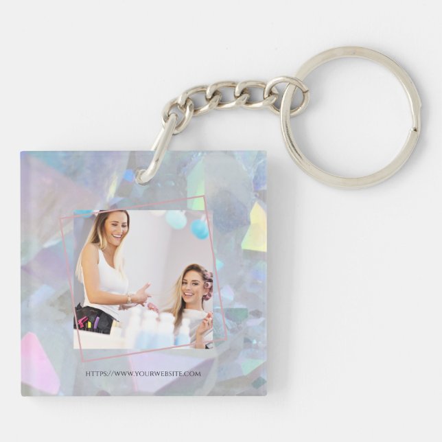 Porte-clefs Angel Aura Quartz | Porte - clé photo d'entreprise (Dos)