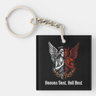 Porte-clefs Angel et diable demi-ciel envoyé Enfer Bent