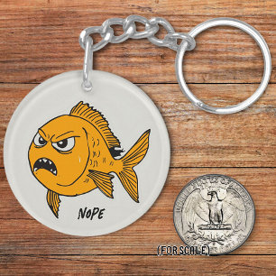 Porte-clefs Angry Goldfiish Dessin Sarcastique Phrase Sac Char