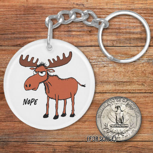 Porte-clefs Angry Moose Dessin Sarcastique Phrase Sac Charme