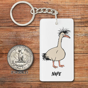 Porte-clefs Angry Ostrich Dessin Sarcastique Phrase Sac Charme