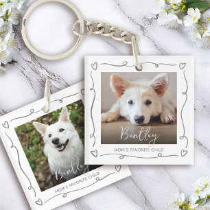 Porte-clefs Animal 2 Photo Doodles Cœur Enfant Préféré de Mama