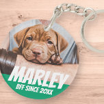 Porte-clefs Animal BFF Meilleur ami Photo Moderne Cool Simple<br><div class="desc">Le design est simple avec un arrière - plan de couleur simple et la typographie sans serif pour un look super-héros.</div>