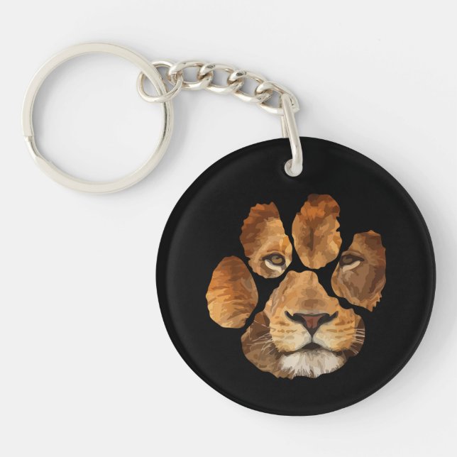 Porte-clefs Animal Empreinte de patte Lion (Devant)