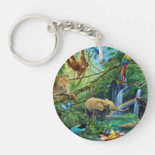 Porte-clefs Animals living together throw pillow