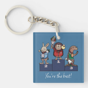 Porte-clefs Animaux des Bois T'es le meilleur ! Cadeau Podium 