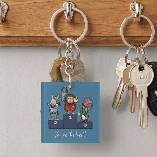 Porte-clefs Animaux des Bois T'es le meilleur ! Cadeau Podium