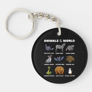 Porte-clefs Animaux Du Monde Cadeau Drôles Animaux Rares Memes