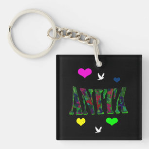Porte-clefs Anita, Nom Logo Avec Coeurs Amoureux,