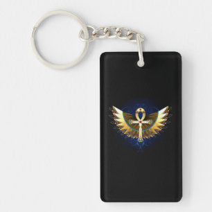Porte-clefs Ankh or avec ailes