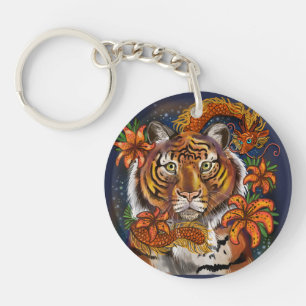 Porte-clefs Année chinoise de zodiaque du tigre