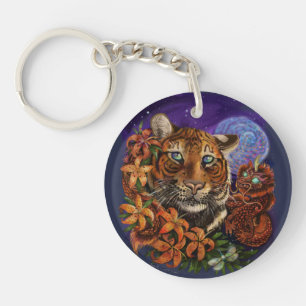 Porte-clefs Année chinoise du zodiaque du Tigre 2022 Nouveau A