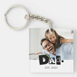 Porte-clefs Année de création de papa Photo personnalisée Noël
