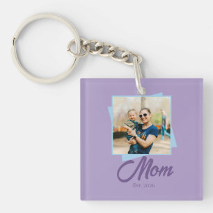 Porte-clefs Année d'établissement de maman avec photo de vacan