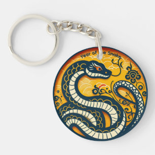 Porte-clefs Année du serpent vert chinois 2025 ARK