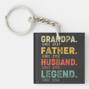Porte-clefs Année personnalisée Grand-père Père Mari Légende