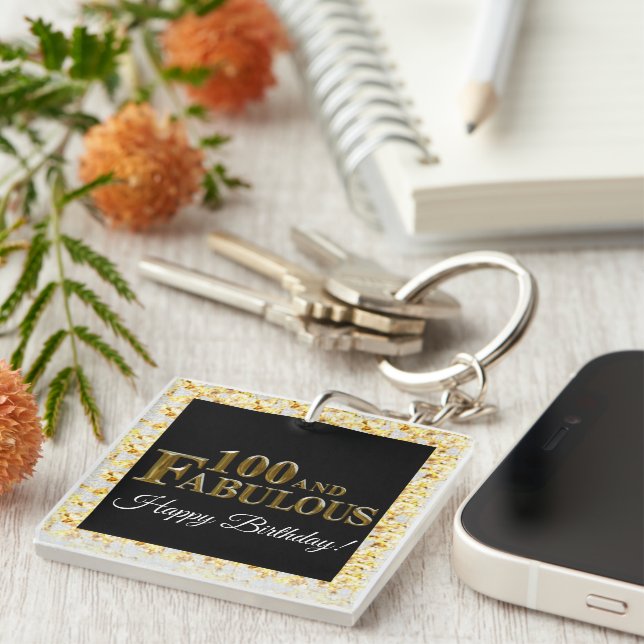 Porte-clefs Anniversaire 100 ans (Devant Droit)