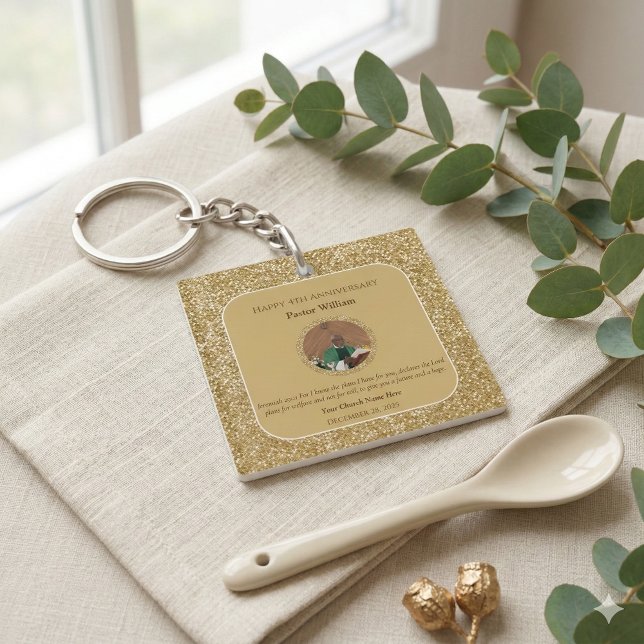 Porte-clefs Anniversaire de l'église Remerciement au Pasteur e (Créateur téléchargé)