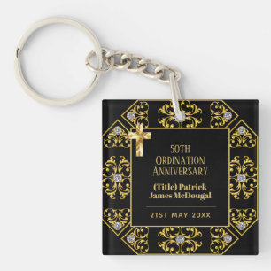 Porte-clefs Anniversaire de l'Ordination personnalisée Black G