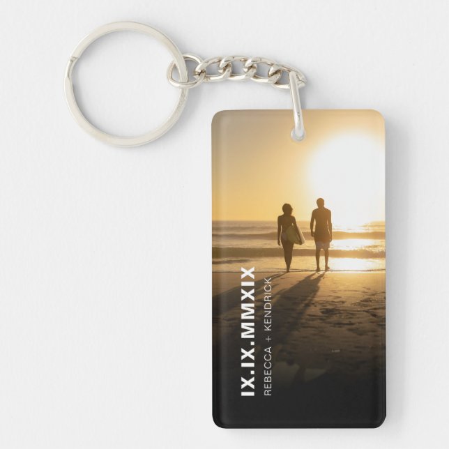 Porte-clefs Anniversaire des chiffres romains Date spéciale An (Devant)