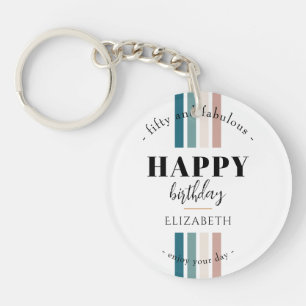 Porte-clefs Anniversaire Design minimaliste aux couleurs paste