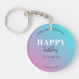 Porte-clefs Anniversaire Design minimaliste aux couleurs paste