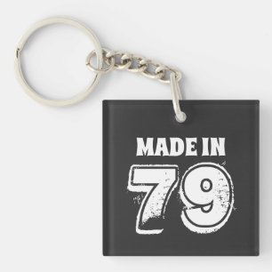 Porte-clefs Anniversaire Fabriqué en 79 Typographie Noir