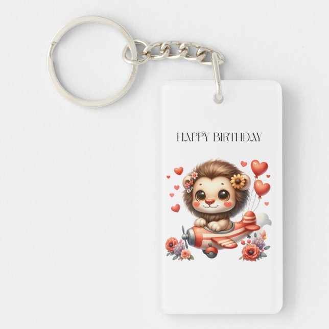 Porte-clefs Anniversaire Lion Pilote (Devant)